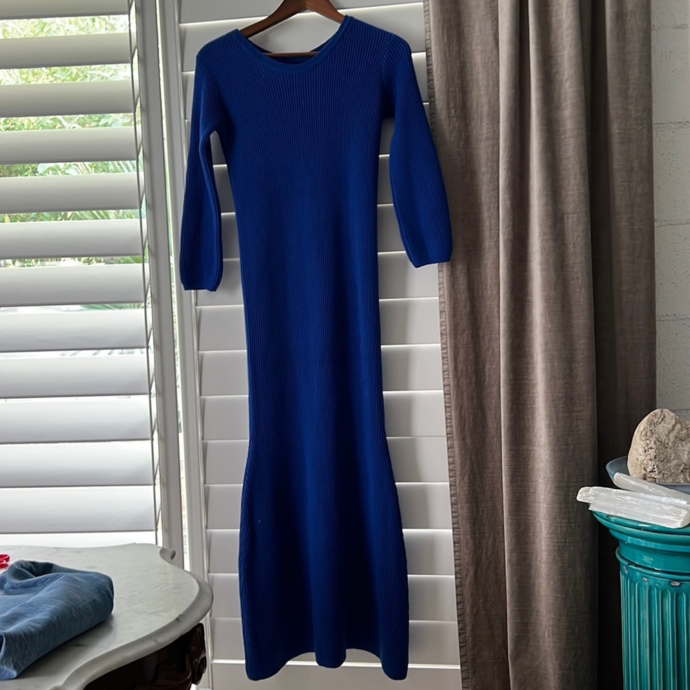 Maison Kaleidoscope royal blue sweater dress